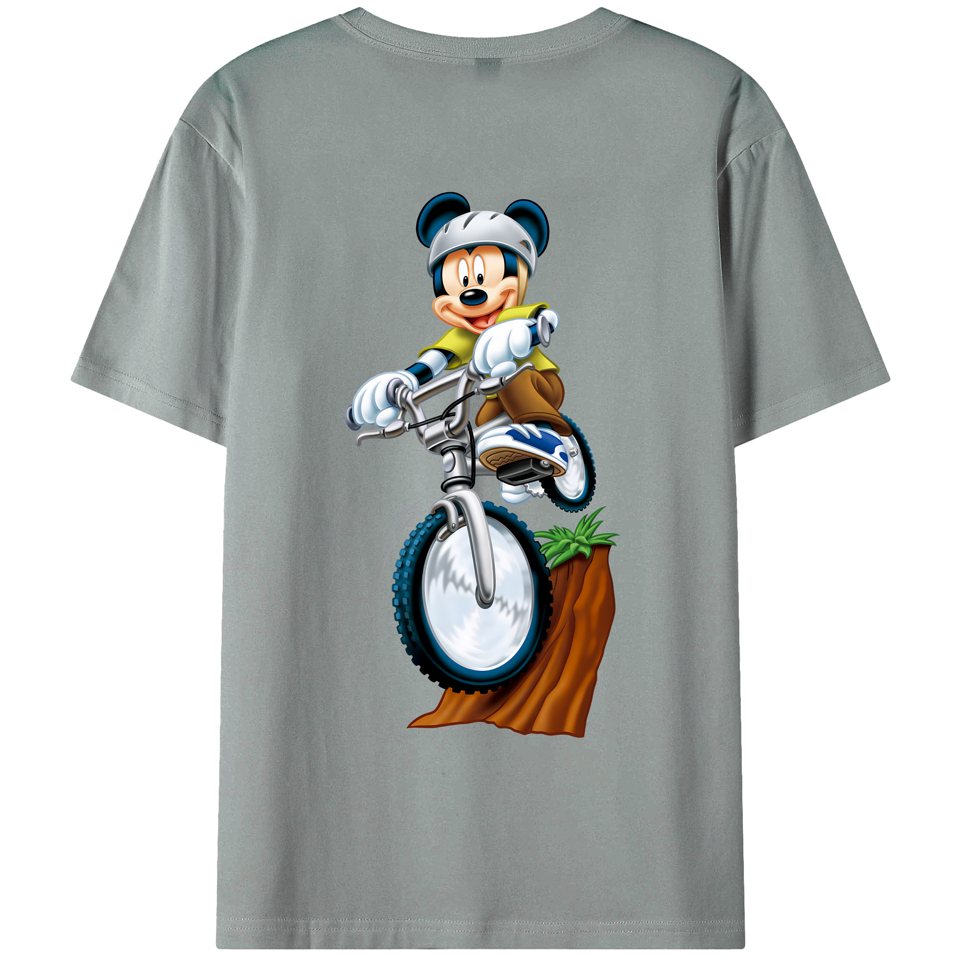 （画像用） ミッキーマウス Mickey Mouse 綿100％ メンズ半袖Tシャツ（バックプリント） 通気性